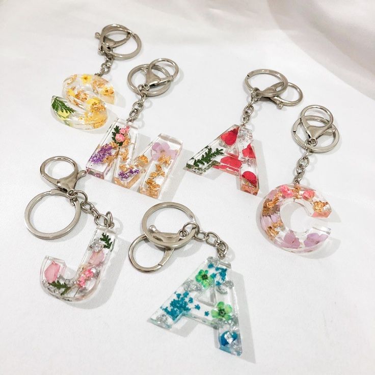 Resin Letter Keychain